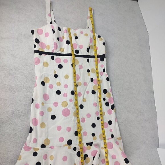 Kim Rogers Sleeveless Polka Dot Cotton Midi Dress With Stretchy Back. Size 16 - Picture 6 of 9